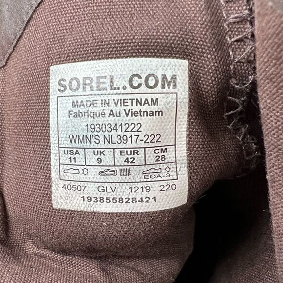 Sorel Cate Iced Tea Women’s Brown Leather Waterproof Ankle Boot Size 11 - Picture 6 of 11